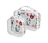 Kutsu Lot de 2 Trousses de Toilette en Forme de Cloche en Pain d'épices, Trousse de Maquillage imperméable pour Homme et Femme, Organisateur de cosmétiques en PVC Transparent pour Voyage, Double