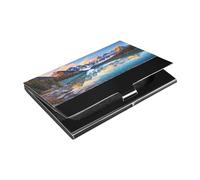 Kutsu Natural Landcape Porte-cartes de visite en cuir et acier inoxydable pour cartes de visite, porte-cartes de visite, porte-cartes de crédit, carte d'identité, pour homme et femme, Comme indiqué