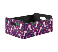 Kutsu Panier de rangement de Noël en forme de dinosaure, bacs de rangement pliables ouverts avec double poignée, boîtes en feutre pour bureau, rangement rectangulaire pour la maison, la chambre à