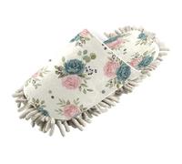Kutsu Pantoufles à fleurs pour nettoyage du sol, pantoufles de nettoyage en microfibre pour homme et femme, M, fleurs, Large