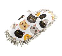 Kutsu Pantoufles pour nettoyage du sol et nettoyage des sols - Motif visages de chat - Pour homme et femme, Comme indiqué sur la photo, Medium