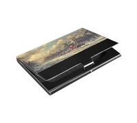 Kutsu Porte-cartes de visite en cuir et acier inoxydable avec motif Père Noël pour cartes de visite, porte-cartes de visite, carte de crédit, carte d'identité, pour homme et femme, Comme indiqué sur