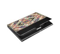 Kutsu Porte-cartes de visite ethnique tribal en cuir et acier inoxydable pour cartes de visite, porte-cartes de visite, porte-cartes de crédit, carte d'identité, pour homme et femme, Comme indiqué sur