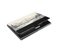 Kutsu Porte-cartes de visite rétro en cuir et acier inoxydable pour cartes de visite, porte-cartes de visite, porte-cartes de crédit, carte d'identité, pour homme et femme, Comme indiqué sur la photo