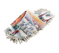 Kutsu Winter Town Chaussons serpillères pour nettoyage du sol, pantoufles de nettoyage pour homme et femme, pantoufles en microfibre pour nettoyage du sol, M, Comme indiqué sur la photo, Medium