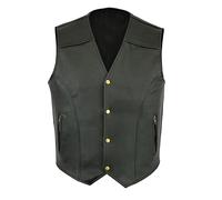 Kutte Biker Gilet en cuir pour homme Gilet de moto Style steampunk vintage Leatherick Veste sans manches Homme Haut avec poche Loisirs Automne Hiver Gilet pour homme, L