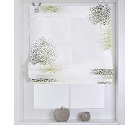 Kutti Bellinda Store bateau avec œillets Blanc Taupe / Vert 45/60/80/100/120 x Hauteur 140 cm, Tissu, Vert, env. 60 x 140 cm