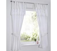 Kutti Rideau Campagne Romantique Chic Camille Blanc, Coeurs, Dentelle, Hauteur 145 cm, Largeur 90 cm (1 Piece)