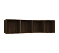 KUTYWEXFM Bibliothèque TV aspect chêne marron 143 cm | Étagère murale flexible pour salon et bureau, peut être montée horizontalement ou verticalement pour un rangement polyvalent.