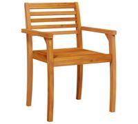 KUTYWEXFM Lot de 2 chaises de jardin en bois d'acacia massif 59 x 55 x 85 | Fauteuil en bois complémentaire pour terrasse, balcon et véranda avec accoudoirs confortables et surface huilée facile