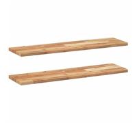 KUTYWEXFM Lot de 2 étagères flottantes en bois d'acacia massif 80 x 20 x 2 cm