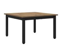 KUTYWEXFM Table basse artisanale en chêne 60 x 60 x 36 cm | Table de salon compacte aspect chêne avec plateau stable et pieds en métal robustes pour des moments de thé confortables.