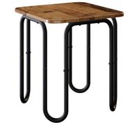 KUTYWEXFM Table basse en bois vieilli - 40 x 40 x 45 cm - Structure en | Table carrée compacte pour chambre à coucher et couloir, pieds en U solides en acier pouvant supporter jusqu'à 80 kg de