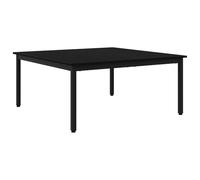 KUTYWEXFM Table basse noire aspect chêne 100 x 100 x 45 cm | Grande table de salon à l'aspect bois élégant avec pieds en métal solides pour des moments élégants dans la maison.