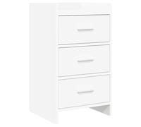 KUTYWEXFM Table de chevet blanche 40 x 36 x 70 cm Table d'appoint en bois | Commode moderne pour chambre à coucher avec 3 tiroirs spacieux, poignées en métal robustes et surface facile d'entretien.