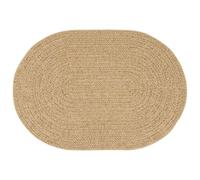 KUTYWEXFM Tapis d'extérieur ovale - 170 x 120 cm - En polypropylène | Tapis ovale résistant en polypropylène pour terrasse, balcon et véranda, marron naturel.