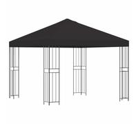 KUTYWEXFM Tonnelle de jardin, 3 x 3 m, anthracite, toit à deux niveaux | Toit de terrasse stable avec système d'aération et œillets de drainage pour des heures d'ombre dans le jardin et lors de