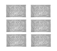Kuuddker 6 PièCes Feuilles Rectangulaires Napperons IsoléS Haut de Gamme HôTel Salle à Manger Restaurant Tapis de Table DéCoration Napperon éVidé A