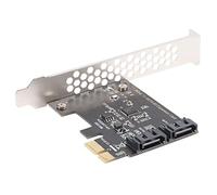 Kuuddker Adaptateur de Carte de Contrôleur D'Extension Pcie PCI Express À Sata3.0 2-Port Sata III 6G