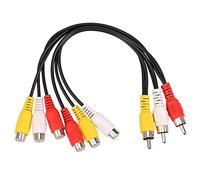Kuuddker New 3 Rca Mâle À 6 Rca Prise Splitter Audio Tv Dvd Adaptateur Vidéo Câble Av