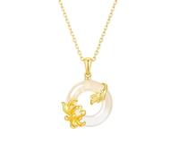 KUUFUUT Collier Des Douze Divinités Florales pour Femme Pendentif En Argent Sterling 925 Plaqué Or Bijou Gardien Cadeau pour Femme Fille Petite Amie Maman Épouse Chrysanthème De Septembre