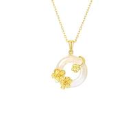 KUUFUUT Collier Douze Divinités Florales pour Femme Pendentif En Argent Sterling 925 Plaqué Or Bijou Gardien Cadeau pour Femme Fille Petite Amie Maman Épouse Prunier De Janvier