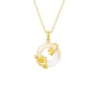 KUUFUUT Collier Douze Divinités Florales pour Femme Pendentif Gardien En Argent Sterling 925 Plaqué Or Bijou Cadeau pour Femme Fille Petite Amie Maman Épouse Rose Trémière De Juillet