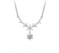 KUUFUUT Collier En Argent pour Femme S925 Argent Sterling Zircon Cubique et Pendentif Fleur En Topaze Brillante. Bijou De Mariage Cadeau pour La Mariée Narcisse De Décembre.