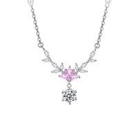 KUUFUUT Collier Pendentif Fleur pour Femme Argent Sterling 925. Pendentif Douze Divinités Florales. Zircon Incrusté. Bijou pour Femme et Fille. Idée Cadeau D'Anniversaire. Lotus De Juin.