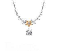 KUUFUUT Collier Pendentif Fleur pour Femme Argent Sterling 925. Pendentif Douze Divinités Florales. Zircon Incrusté. Bijou pour Femme et Fille. Idée Cadeau D'Anniversaire. Camélia De Novembre.