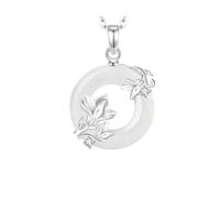 KUUFUUT Colliers En Argent pour Femmes Argent Sterling S925 Pendentif À Douze Divinités Florales Bijoux Gardiens Cadeau D'Anniversaire pour Petite Amie Maman Épouse Fleurs De Magnolia De Mars