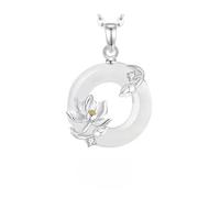 KUUFUUT Colliers En Argent pour Femmes Argent Sterling S925 Pendentif Représentant Douze Divinités Florales Bijou Gardien Cadeau D'Anniversaire pour Petite Amie Maman Épouse June Lotus