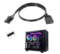 Kuugeo Cable RGB, 1 pièce Cable RGB Pc, Cable Pc RGB, Comprend des épingles de 30 cm de long, fabriquées en PVC de haute qualité, pour ventilateur et éclairage pour Corsair HDLL120, Noir.