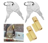 Kuugeo Cadenas Remorque,2 Pièces Antivol Remorque Attelée,Antivol Remorque de Remorque avec 4pcs Clé, Barillet Antivol pour Tete tête d'attelage, Antivol Remorque Clé Compatible