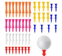 Kuugeo Tee Golf Plastique, 48 pièces Tee De Golf, Tees De Golf, Te e Golf, Kunststoff Golftees Te e Set, 31 mm/35 mm/43 mm/51 mm/57 mm/70 mm, Rouge, Bleu, Jaune, Blanc, Magenta et Orange.