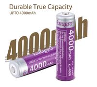 Kuugro 18650 4000mAh batterie à tête pointue 3.7V plus haute capacité 12A décharge Batteries rechargeables pour Batteries de lampe de poche 2pcs 18650