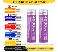 Kuugro ku-4000 batterie 18650 de plus haute capacité 4000mAh 3.7V 12A décharge de Batteries rechargeables pour Batteries de lampe de poche 6pcs 18650