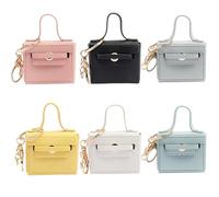 KuuGuu Lot de 6 mini sacs à dos porte-clés super petits sacs de maquillage en cuir synthétique pour rouge à lèvres, cartes, câble de données, accessoires tendance pour femmes et filles (style 6