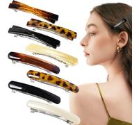KuuGuu Lot de 8 barrettes à cheveux en forme de écaille de tortue - Pinces à cheveux françaises en plastique et métal - Pinces à cheveux antidérapantes - Accessoires pour cheveux fins et épais -