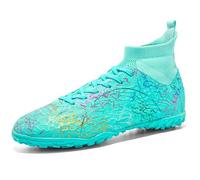 KUUK Chaussures de Football Hommes Femmes Turf Chaussures de Football Indoor Unisexe Artificielle Chaussures d'Entraînement Teen AG TF Herbe Synthétique Training Chaussures, 028 Tf Vert, 39 EU