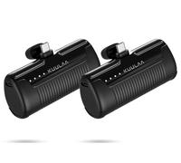 Kuulaa Lot de 2 mini batteries externes 4500 mAh ultra compactes USB C compatibles avec iPhone 17/16, Samsung, Huawei, Xiaomi, etc