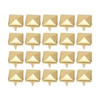 Kuuleyn 100 PCS 9mm Laiton Cuivre Rivets Carrés, Vêtements Chaussures Sac Accessoires DIY Rivets en Métal pour Vestes, Jeans, Sacs, Décoration de Chaussures (Or)