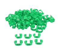 Kuuleyn 100pcs 20mm Bandes de Cuisse de Poulet, 001 à 100 numérotées coloré Poulet Oiseaux volaille Identification Jambes Bandes pour Poussins Canards Pigeons oie caille Jaune (Vert)