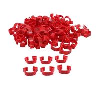 Kuuleyn 100pcs 20mm Bandes de Cuisse de Poulet, 001 à 100 numérotées coloré Poulet Oiseaux volaille Identification Jambes Bandes pour Poussins Canards Pigeons oie caille Jaune (Rouge)
