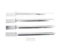 Kuuleyn 4 Pcs Fence Post Anchor, Fence Post Anchor Ground Spike Galvanized Steel Multifunctional Mailbox Spike Installation Tools with Scrwes for Outdoor Swing Black