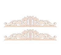 Kuuleyn 4 pièces coin de sculpture sur bois vintage de style européen, décalcomanie d'applique, accessoires de décoration de meubles de maison matériau en bois de caoutchouc