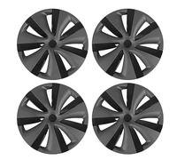 Kuuleyn 4pcs Wheel Hub Cap Model S Style S Remplacement de Protecteur de Bord de Roue 19 Pouces pour Modèle Y 2020 à 2023 (Double Couleur (Noir Mat/Noir Vif))