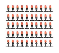 Kuuleyn 50Pcs Tee Connectors with Orange Adjustable Micro Atomizing Nozzles for Garden Greenhouse Irrigation