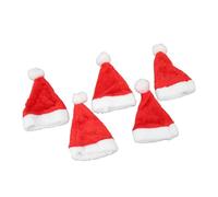 Kuuleyn 5pcs Chapeau de Noël pour Animaux de Compagnie, Chapeau de Costume de Noël pour Petit Chien avec Bande élastique en Peluche Rouge, Chapeau de Père Noël Mignon pour Chien