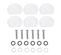 Kuuleyn 6 pièces/ensemble chevilles de réglage têtes de Machine boutons acryliques pour guitare (oval white pearl)